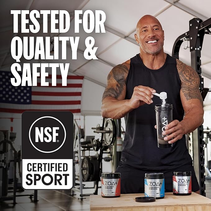 ZOA+ Zero Sugar Pre Workout Powder, Cherry Lime - NSF Certified for Sport with Electrolytes, Creatine, Beta Alanine, Ginkgo Biloba, 200mg Caffeine - 25 Servings