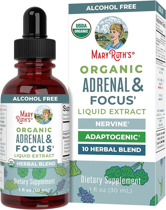 USDA Organic Nootropic Focus Supplement with Ginkgo Biloba - Brain, Memory and Adrenal Support
