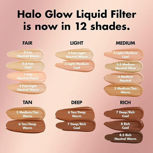 e.l.f. Halo Glow Liquid Filter, Complexion Booster For 3.5 Medium